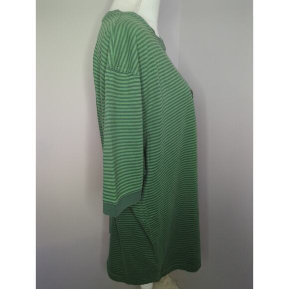 Polo Jeans Co Ralph Lauren Vintage logo 90s green striped short sleeve shirt - Picture 5 of 7